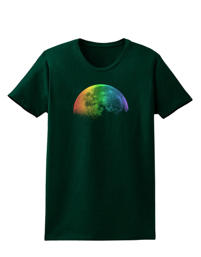 Rainbow Moon Womens Dark T-Shirt-TooLoud-Forest-Green-Small-Davson Sales