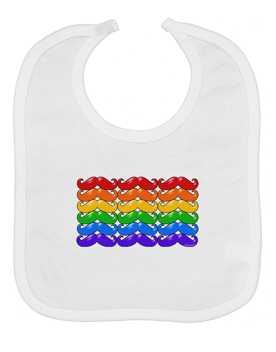 Rainbow Mustaches Gay Pride Flag Baby Bib