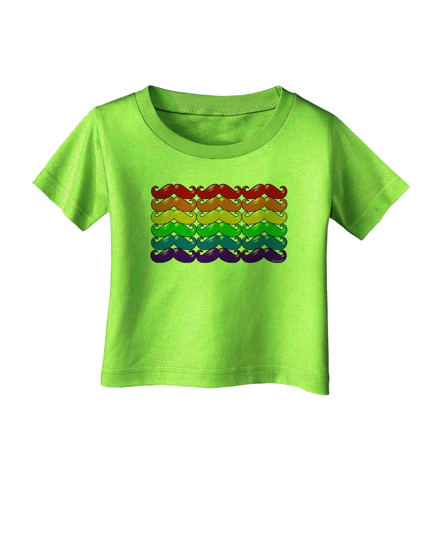 Rainbow Mustaches Gay Pride Flag Infant T-Shirt-Infant T-Shirt-TooLoud-Lime-Green-06-Months-Davson Sales