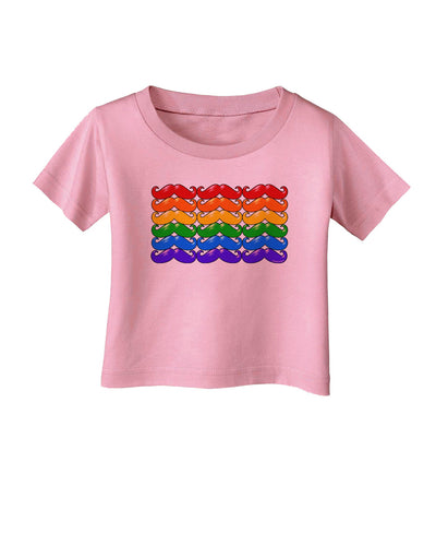 Rainbow Mustaches Gay Pride Flag Infant T-Shirt-Infant T-Shirt-TooLoud-Candy-Pink-06-Months-Davson Sales