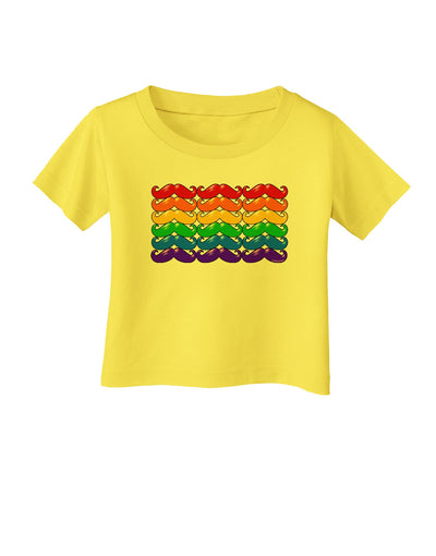 Rainbow Mustaches Gay Pride Flag Infant T-Shirt-Infant T-Shirt-TooLoud-Yellow-06-Months-Davson Sales