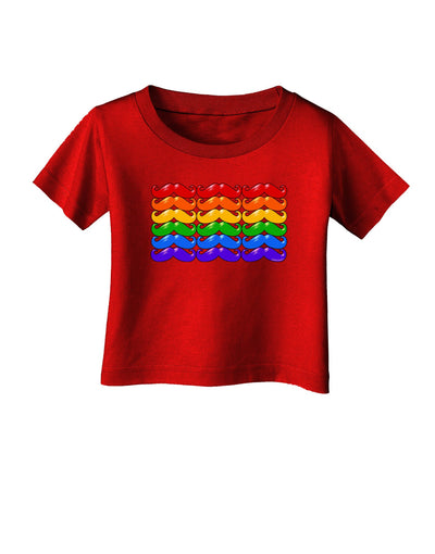 Rainbow Mustaches Gay Pride Flag Infant T-Shirt Dark-Infant T-Shirt-TooLoud-Red-06-Months-Davson Sales