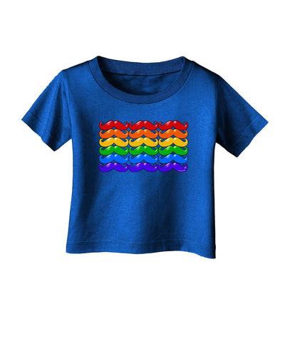 Rainbow Mustaches Gay Pride Flag Infant T-Shirt Dark-Infant T-Shirt-TooLoud-Royal-Blue-06-Months-Davson Sales