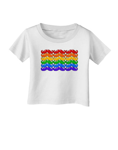 Rainbow Mustaches Gay Pride Flag Infant T-Shirt-Infant T-Shirt-TooLoud-White-06-Months-Davson Sales