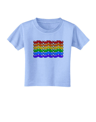 Rainbow Mustaches Gay Pride Flag Toddler T-Shirt-Toddler T-Shirt-TooLoud-Aquatic-Blue-2T-Davson Sales