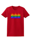 Rainbow Mustaches Gay Pride Flag Womens Dark T-Shirt-TooLoud-Red-X-Small-Davson Sales