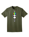 Rainbow Panda Peeking Out of Zipper Adult Dark T-Shirt by TooLoud-Mens T-Shirt-TooLoud-Military-Green-Small-Davson Sales