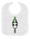 Rainbow Panda Peeking Out of Zipper Baby Bib by TooLoud