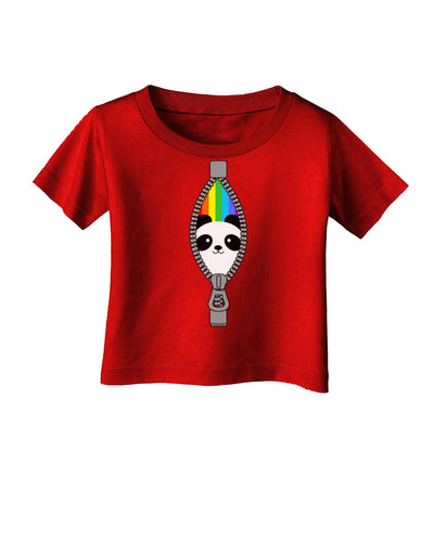 Rainbow Panda Peeking Out of Zipper Infant T-Shirt Dark by TooLoud-Infant T-Shirt-TooLoud-Red-06-Months-Davson Sales