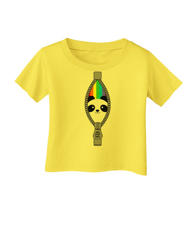 Rainbow Panda Peeking Out of Zipper Infant T-Shirt by TooLoud-Infant T-Shirt-TooLoud-Yellow-06-Months-Davson Sales