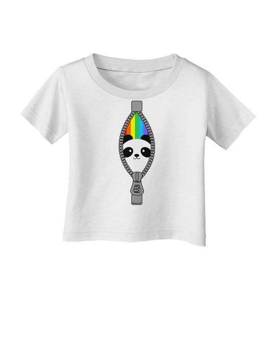 Rainbow Panda Peeking Out of Zipper Infant T-Shirt by TooLoud-Infant T-Shirt-TooLoud-White-06-Months-Davson Sales