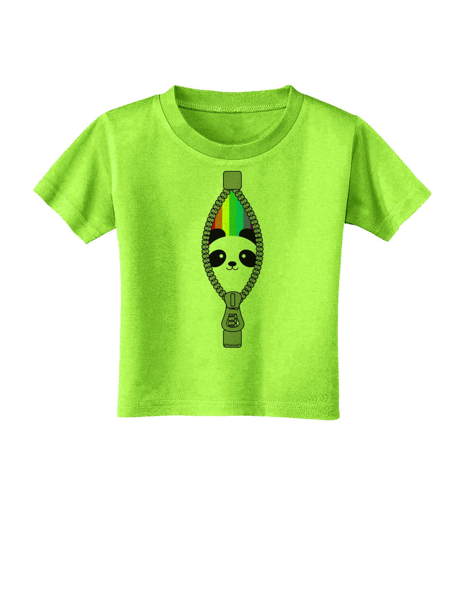 Rainbow Panda Peeking Out of Zipper Toddler T-Shirt by TooLoud-Toddler T-Shirt-TooLoud-White-2T-Davson Sales