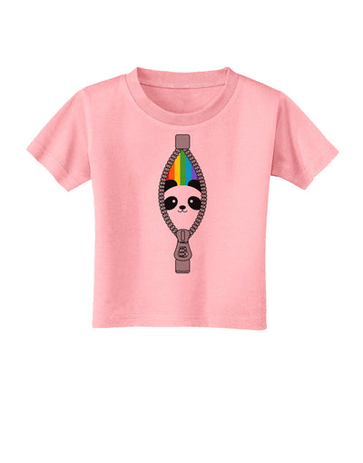 Rainbow Panda Peeking Out of Zipper Toddler T-Shirt by TooLoud-Toddler T-Shirt-TooLoud-Candy-Pink-2T-Davson Sales