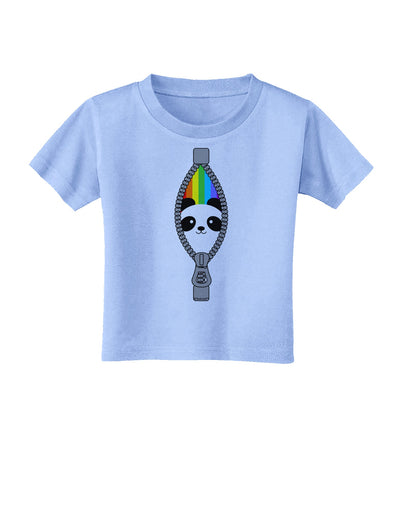 Rainbow Panda Peeking Out of Zipper Toddler T-Shirt by TooLoud-Toddler T-Shirt-TooLoud-Aquatic-Blue-2T-Davson Sales