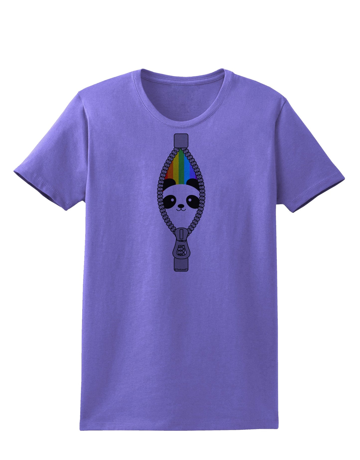Rainbow Panda Peeking Out of Zipper Womens T-Shirt by TooLoud-Womens T-Shirt-TooLoud-Violet-X-Small-Davson Sales