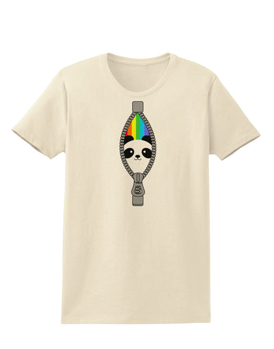 Rainbow Panda Peeking Out of Zipper Womens T-Shirt by TooLoud-Womens T-Shirt-TooLoud-Natural-X-Small-Davson Sales