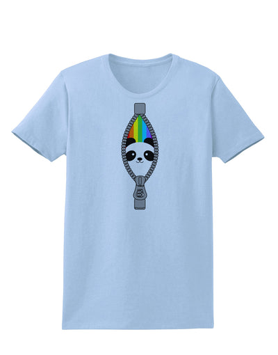 Rainbow Panda Peeking Out of Zipper Womens T-Shirt by TooLoud-Womens T-Shirt-TooLoud-Light-Blue-X-Small-Davson Sales