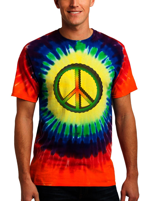 Rainbow Peace Adult Tie Dye Window T-Shirt-TooLoud-Rainbow-Small-Davson Sales