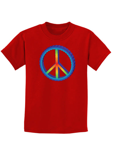 Rainbow Peace Childrens Dark T-Shirt-Childrens T-Shirt-TooLoud-Red-X-Small-Davson Sales