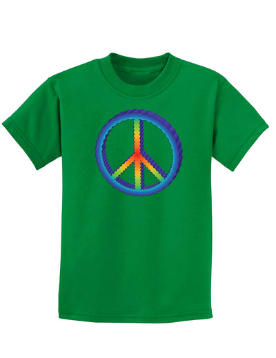 Rainbow Peace Childrens Dark T-Shirt-Childrens T-Shirt-TooLoud-Kelly-Green-X-Small-Davson Sales