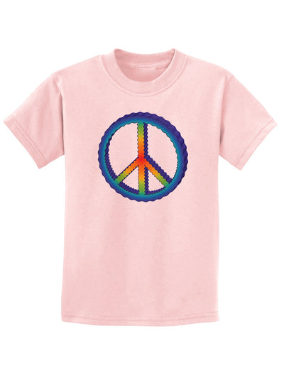 Rainbow Peace Childrens T-Shirt-Childrens T-Shirt-TooLoud-PalePink-X-Small-Davson Sales