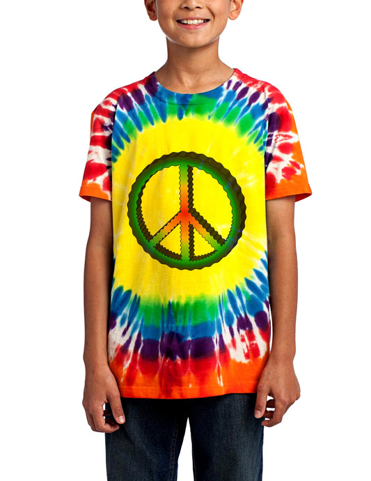 Rainbow Peace Childrens Tie Dye Window T-Shirt-TooLoud-Rainbow-X-Small-Davson Sales