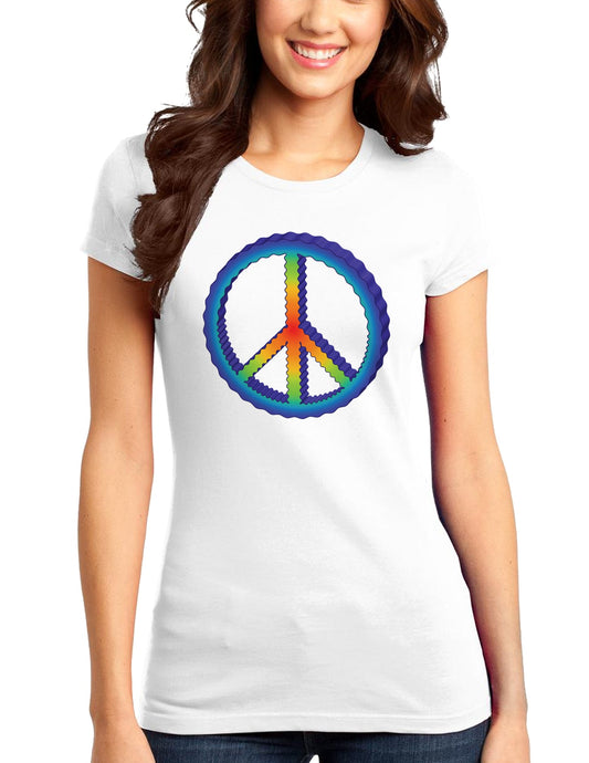 Rainbow Peace Juniors T-Shirt-Womens Juniors T-Shirt-TooLoud-White-Juniors Fitted XS-Davson Sales