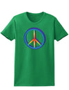 Rainbow Peace Womens Dark T-Shirt-TooLoud-Kelly-Green-X-Small-Davson Sales