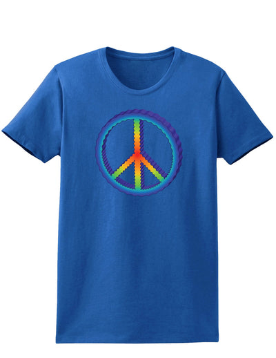 Rainbow Peace Womens Dark T-Shirt-TooLoud-Royal-Blue-X-Small-Davson Sales