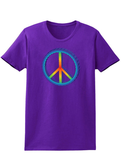 Rainbow Peace Womens Dark T-Shirt-TooLoud-Purple-X-Small-Davson Sales