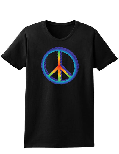 Rainbow Peace Womens Dark T-Shirt-TooLoud-Black-X-Small-Davson Sales