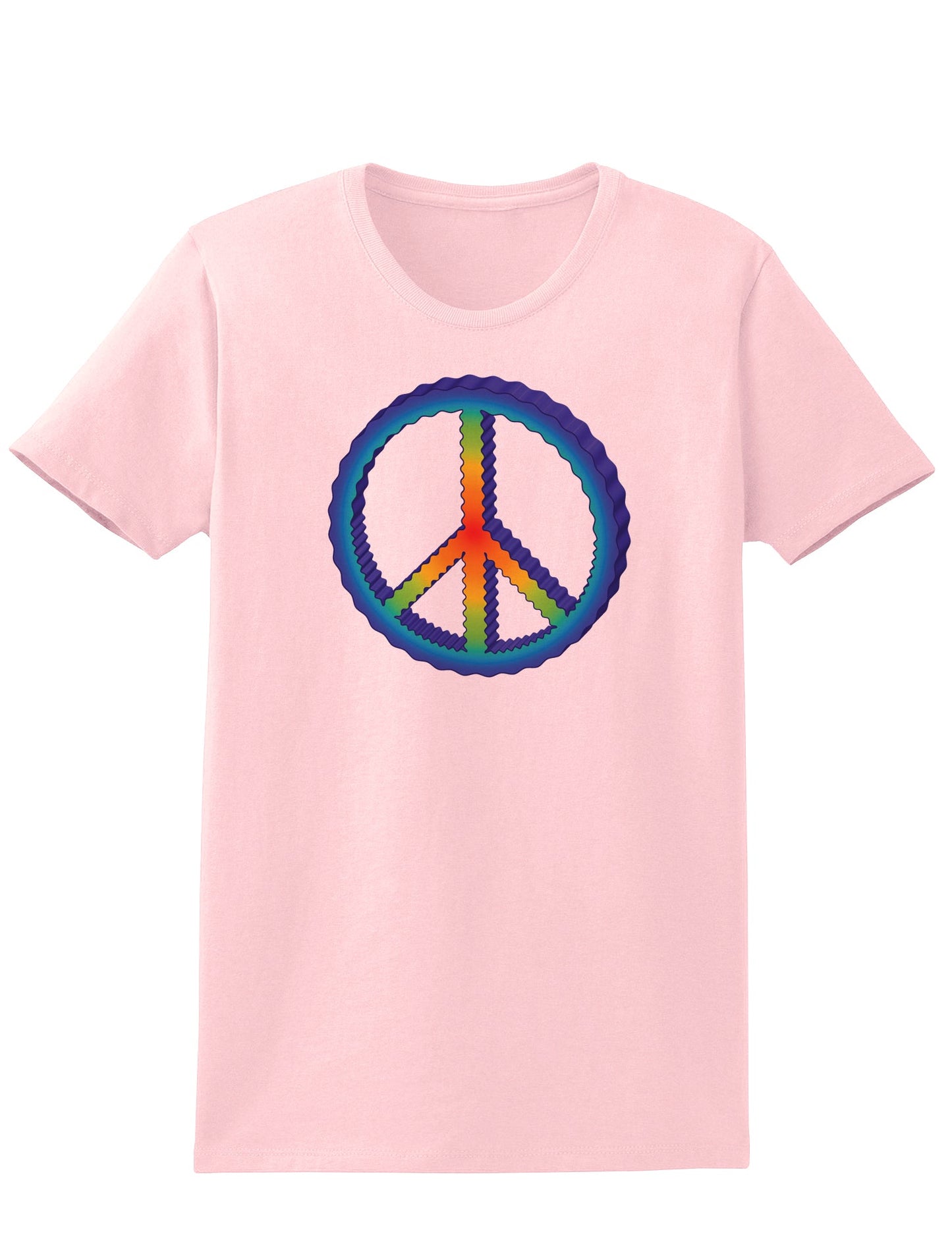 Rainbow Peace Womens T-Shirt-Womens T-Shirt-TooLoud-PalePink-X-Small-Davson Sales
