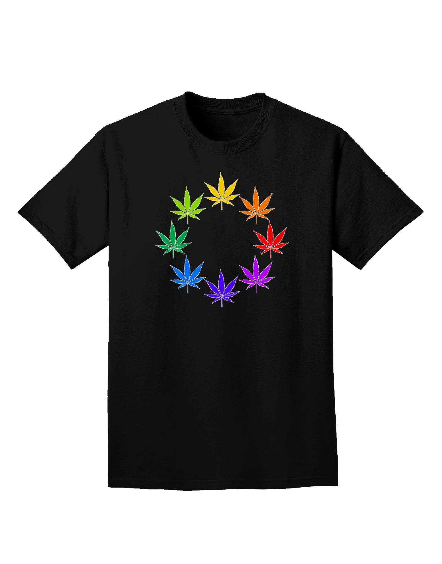 Rainbow Pot - Marijuana Leaf Adult Dark T-Shirt-Mens T-Shirt-TooLoud-Black-Small-Davson Sales