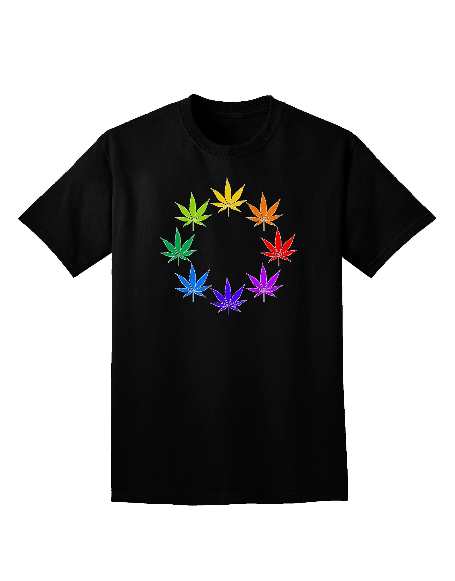 Rainbow Pot - Marijuana Leaf Adult Dark V-Neck T-Shirt-Mens V-Neck T-Shirt-TooLoud-Black-Small-Davson Sales