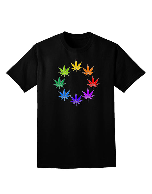 Rainbow Pot - Marijuana Leaf Adult Dark V-Neck T-Shirt-Mens V-Neck T-Shirt-TooLoud-Black-Small-Davson Sales