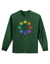 Rainbow Pot - Marijuana Leaf Adult Long Sleeve Dark T-Shirt-TooLoud-Dark-Green-Small-Davson Sales