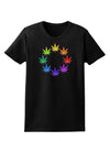 Rainbow Pot - Marijuana Leaf Womens Dark T-Shirt-Womens T-Shirt-TooLoud-Black-X-Small-Davson Sales