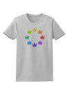 Rainbow Pot - Marijuana Leaf Womens T-Shirt-Womens T-Shirt-TooLoud-AshGray-X-Small-Davson Sales