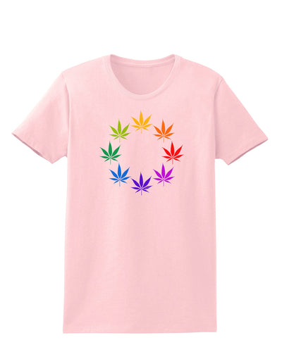 Rainbow Pot - Marijuana Leaf Womens T-Shirt-Womens T-Shirt-TooLoud-PalePink-X-Small-Davson Sales