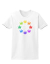 Rainbow Pot - Marijuana Leaf Womens T-Shirt-Womens T-Shirt-TooLoud-White-X-Small-Davson Sales