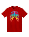 Rainbow Skeleton Ribcage with Heart Adult Dark T-Shirt-Mens T-Shirt-TooLoud-Red-Small-Davson Sales
