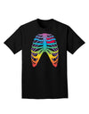 Rainbow Skeleton Ribcage with Heart Adult Dark T-Shirt-Mens T-Shirt-TooLoud-Black-Small-Davson Sales