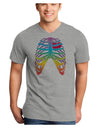 Rainbow Skeleton Ribcage with Heart Adult V-Neck T-shirt-Mens V-Neck T-Shirt-TooLoud-HeatherGray-Small-Davson Sales