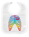 Rainbow Skeleton Ribcage with Heart Baby Bib