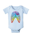 Rainbow Skeleton Ribcage with Heart Baby Romper Bodysuit-Baby Romper-TooLoud-Light-Blue-06-Months-Davson Sales