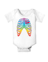 Rainbow Skeleton Ribcage with Heart Baby Romper Bodysuit-Baby Romper-TooLoud-White-06-Months-Davson Sales