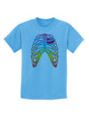 Rainbow Skeleton Ribcage with Heart Childrens T-Shirt-Childrens T-Shirt-TooLoud-Aquatic-Blue-X-Small-Davson Sales