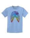 Rainbow Skeleton Ribcage with Heart Childrens T-Shirt-Childrens T-Shirt-TooLoud-Light-Blue-X-Small-Davson Sales