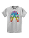 Rainbow Skeleton Ribcage with Heart Childrens T-Shirt-Childrens T-Shirt-TooLoud-AshGray-X-Small-Davson Sales