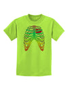 Rainbow Skeleton Ribcage with Heart Childrens T-Shirt-Childrens T-Shirt-TooLoud-Lime-Green-X-Small-Davson Sales